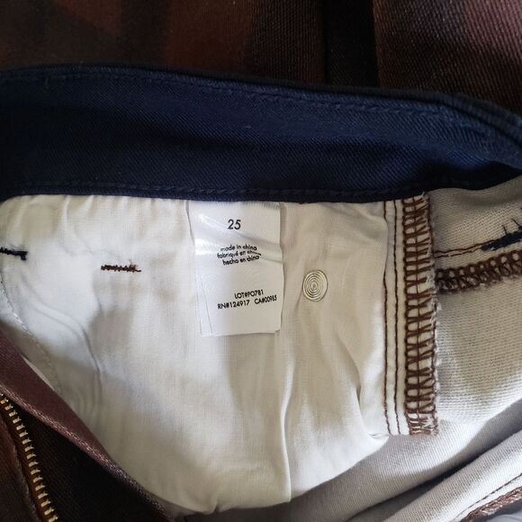 WEWOREWHAT Revolve Plaid Icon High-Rise Colorblock Jeans Size 25 Stretch Twill - Picture 10 of 12